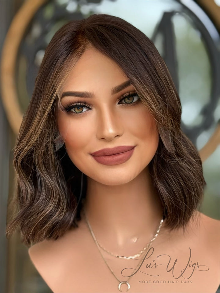 Classic bob cut wig made from 100% human hair, offering a smooth and polished look